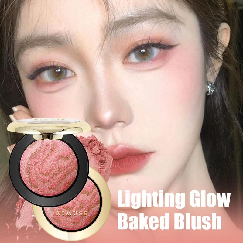 Świecący rumieniec brzoskwiniowo różowa paleta do pudru światła do makijażu i palet woda kosmetyki kontur migotanie twarzy podświetla iluminat G4V9