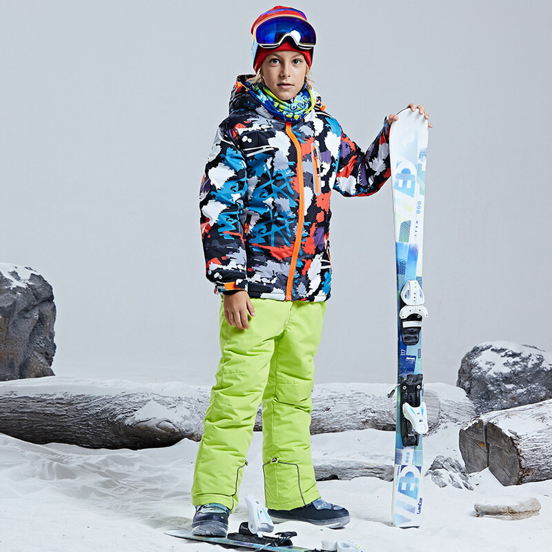 -30 ℃ tuta da sci per bambini set da neve cross-country 100-160cm 5 6 7 8 9 10 11 12 13 14 15 anni ragazzi ragazze fuoristrada caldo impermeabile