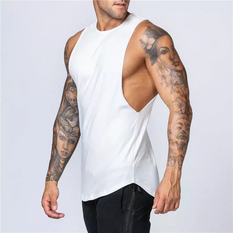 Camiseta sin mangas de algodón para hombre, ropa deportiva para entrenamiento, musculación, chaleco de Fitness