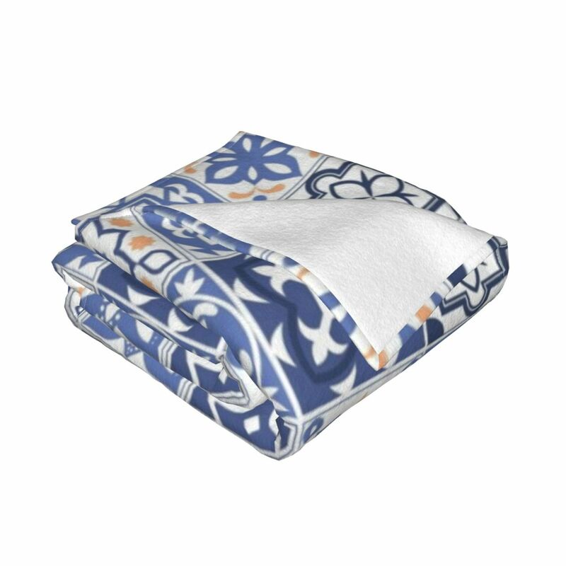 Blue Portuguese Tile Throw Blanket Summer Blanket Sofas