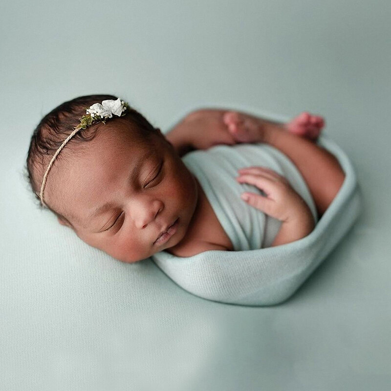 Newborn Photography Props Wraps Unisex Soft Silky Muslin Swaddle Wrap Toddler Newborn Wraps Photography Props Mat Set