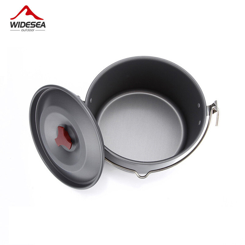 Widesea 4L Camping Cookware Outdoor Tableware Hanging Pot Pan 4-6 Persons Picnic Cooking Tourism Fishing Equipment