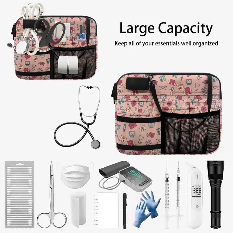 Cute Dog Medical Luxury Design Waist Bag Hospital Work Utility Multi Pocket Nursing Belt Bag For Stethoscope Bandage Medication