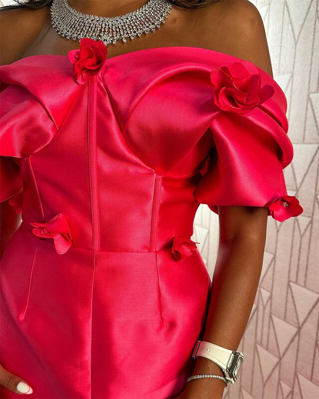 Cetim Prom Vestidos com requintado Jewel Flor, Vestido Ocasião Formal, Alta Qualidade