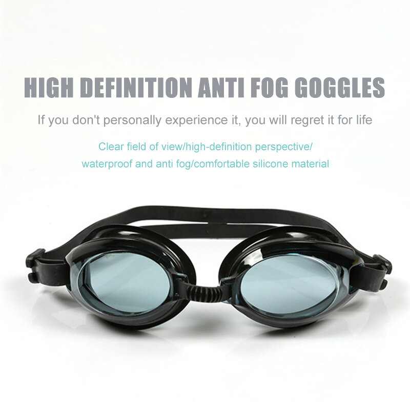 Óculos de natação impermeáveis para homens e mulheres, anti-nevoeiro, prescrição UV, silicone, ajustável, óculos para piscina, adultos, crianças, óculos de mergulho