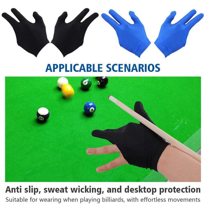 1 para stół bilardowy rękawiczek uniwersalna oddychająca rękawica antypoślizgowa palec trzy elastyczne otwarte sportowe bilard palec F6F7