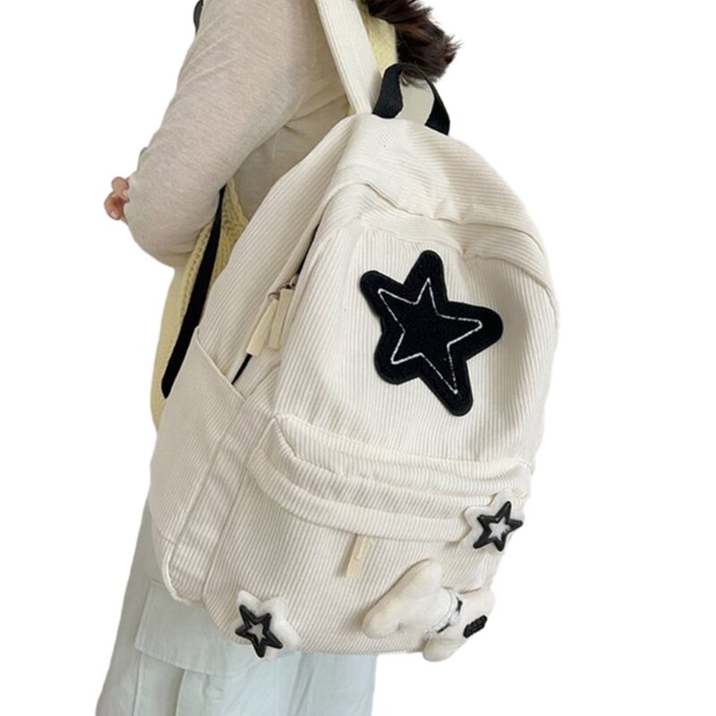 2024 nova bolsa livro para menina mochila veludo leve bolsa escolar com padrão estrela