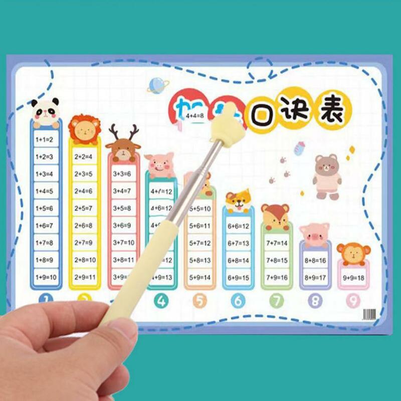 Adjustable Length Pointer Adjustable Length Stainless Steel Finger Reading Teacher Pointer with Retractable Whip for Children's