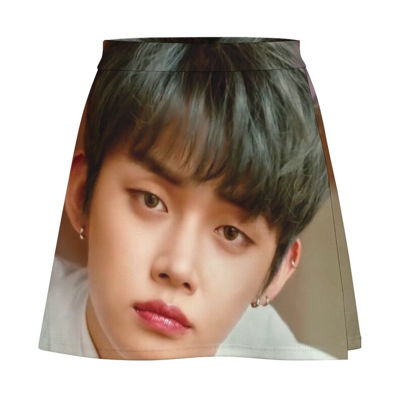 Saia TXT Yeonjun para mulheres, mini saia jeans, roupa Festival, gato e cachorro