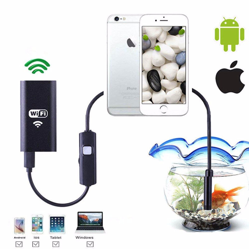 Kamera Endoskopi WiFi Mini Tahan Air Inspeksi Kamera Ular Borescope USB untuk Mobil HD Nirkabel untuk Ponsel Pintar iPhone & Android