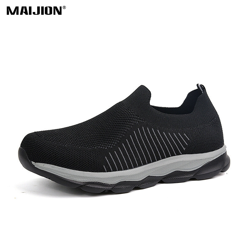 Couple Walking Shoes Elastic Comfortable Sneakers Men Women Lightweight Soft Athletic Outdoor Casual Footwear Slip On