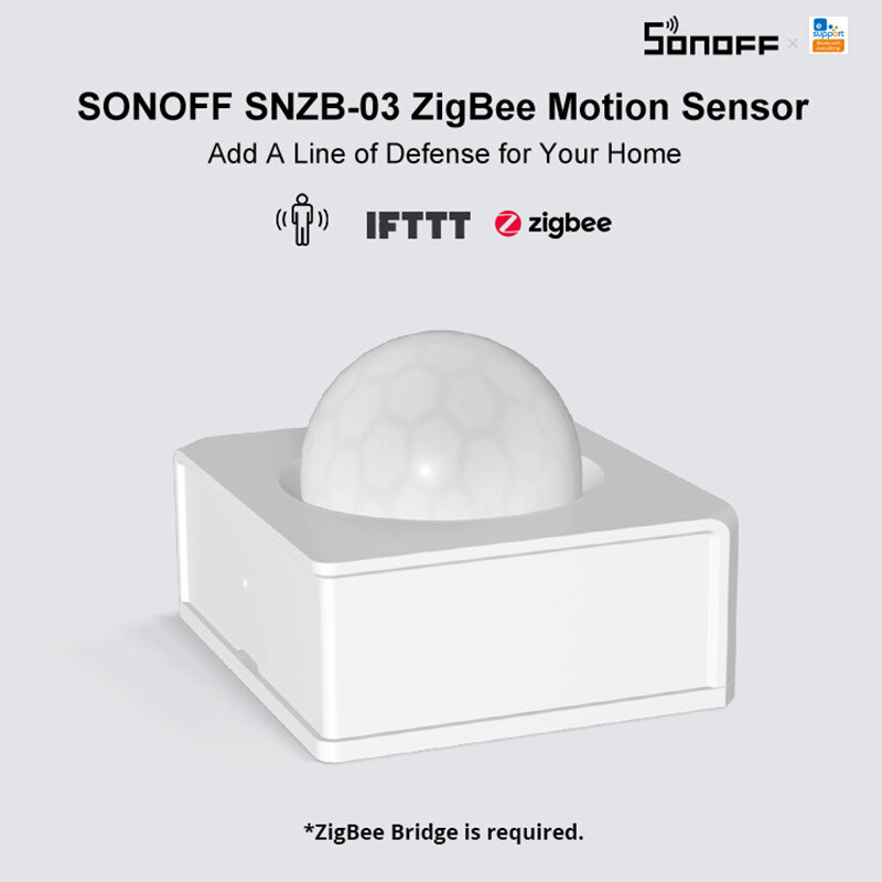 SONOFF SNZB 03เซนเซอร์ตรวจจับการเคลื่อนไหว ZBBridge ZigBee เครื่องตรวจจับมนุษย์เครื่องตรวจจับความเคลื่อนไหวแบบอัจฉริยะ EWeLink ทำงานกับ ZBBridge Alexa Google Home