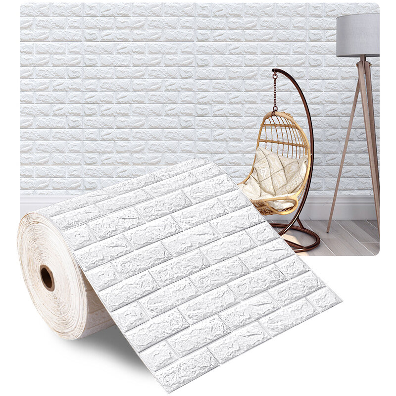 Papel tapiz 3D autoadhesivo, decoración de ladrillo de espuma antigua, sala de estar, dormitorio, pegatina de pared impermeable, 70cm x 1/5/10m