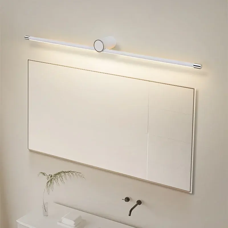 Современная искусственная настенная зеркальная лампа для ванной комнаты, комнатное настенное бра с линией для спальни, гостиной, комнатное декоративное освещение для чтения, осветительный прибор