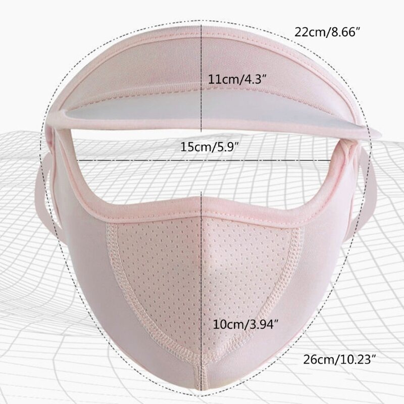 Máscara seda para sombrero sombrero ciclismo, máscara protección solar con para actividades