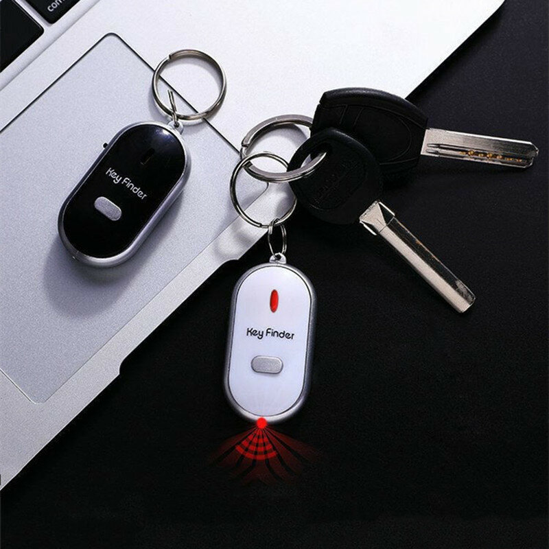 Locator Keychain Beeps And Flashes Whistle Key Finder Key Chain Portable Sound Control Locator Find Lost Keys Security Alarm