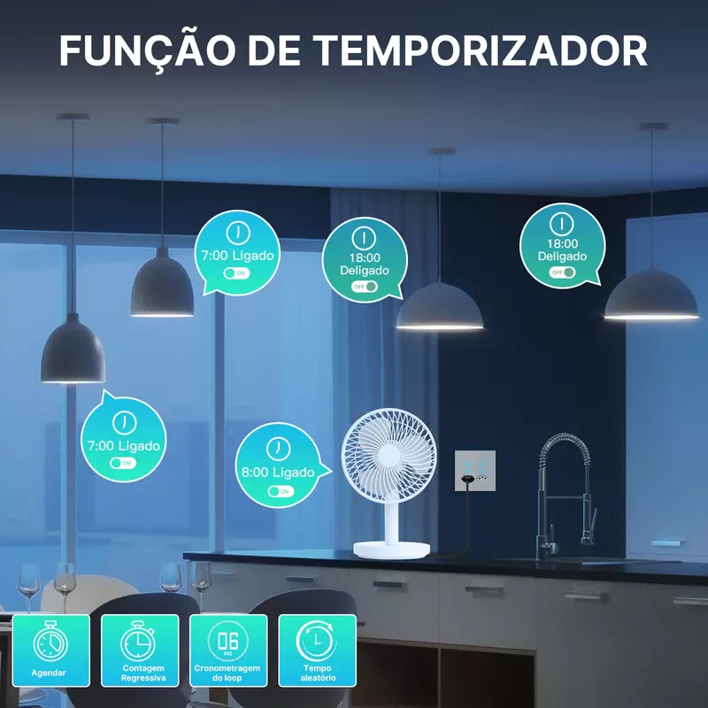 Interruptor inteligente de luz de pared con WiFi, enchufe eléctrico estándar brasileño de 100-250V, enchufe independiente con Control remoto