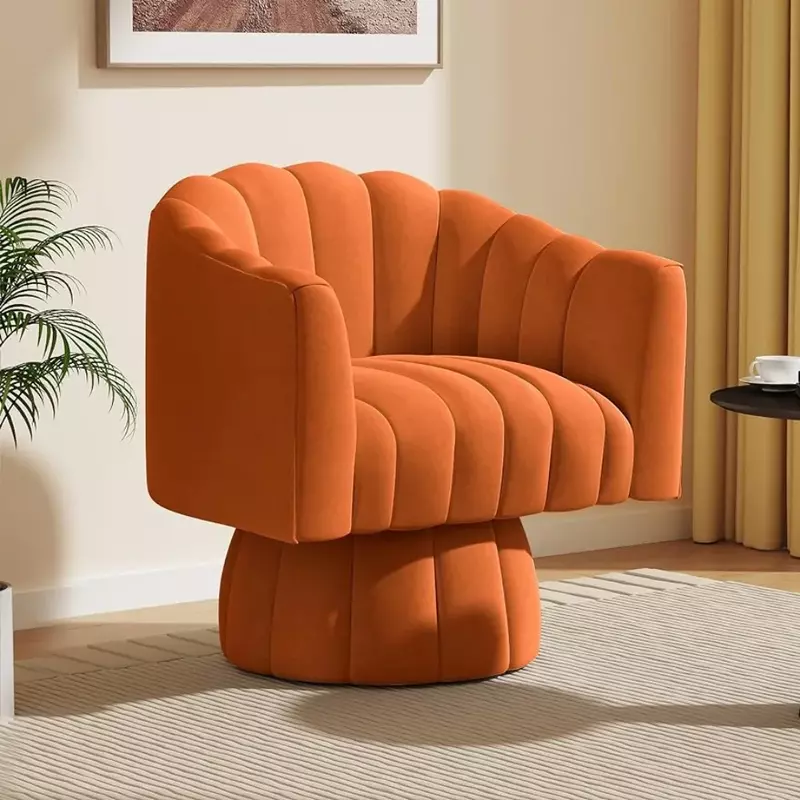 Wohnzimmer Stuhl Kaffees tühle Mitte des Jahrhunderts 360 Grad drehbar Kuschel fass Akzent Kaffees tühle Schlafzimmer Büro (orange) Café
