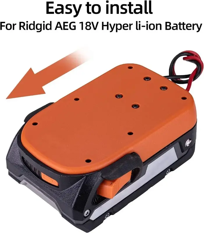 Adattatore ruota di alimentazione per Ridgid per AEG 18V batteria agli ioni di litio Dock connettore di alimentazione fai da te per auto Rc, robotica calibro 12, camion Rc