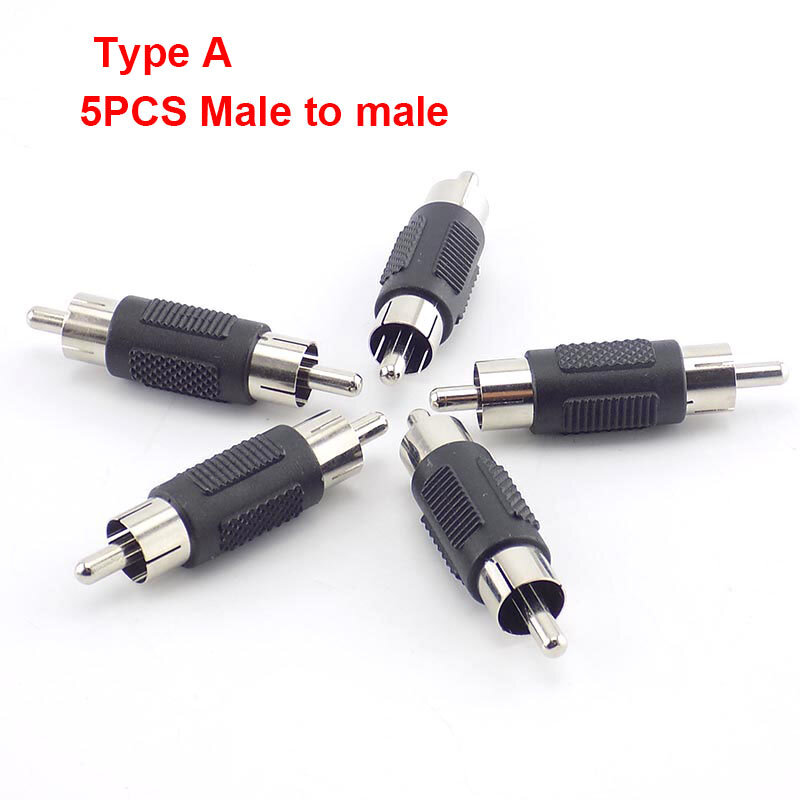 Dual RCA Male To Male Coupler Female To Female Audio Connector Adapter AV Cable Plug For CCTV Camera Connector Video