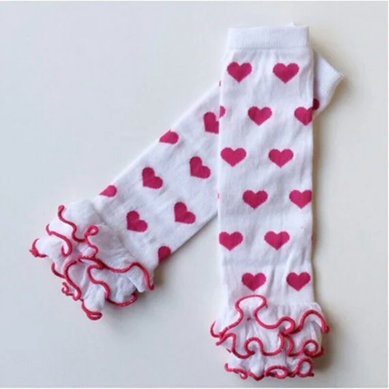 Baby Leg Warmers Kids Tights Cotton Valentine's Day Infant Toddler Ruffles Legwarmers Lovely Kniekousen Meisje