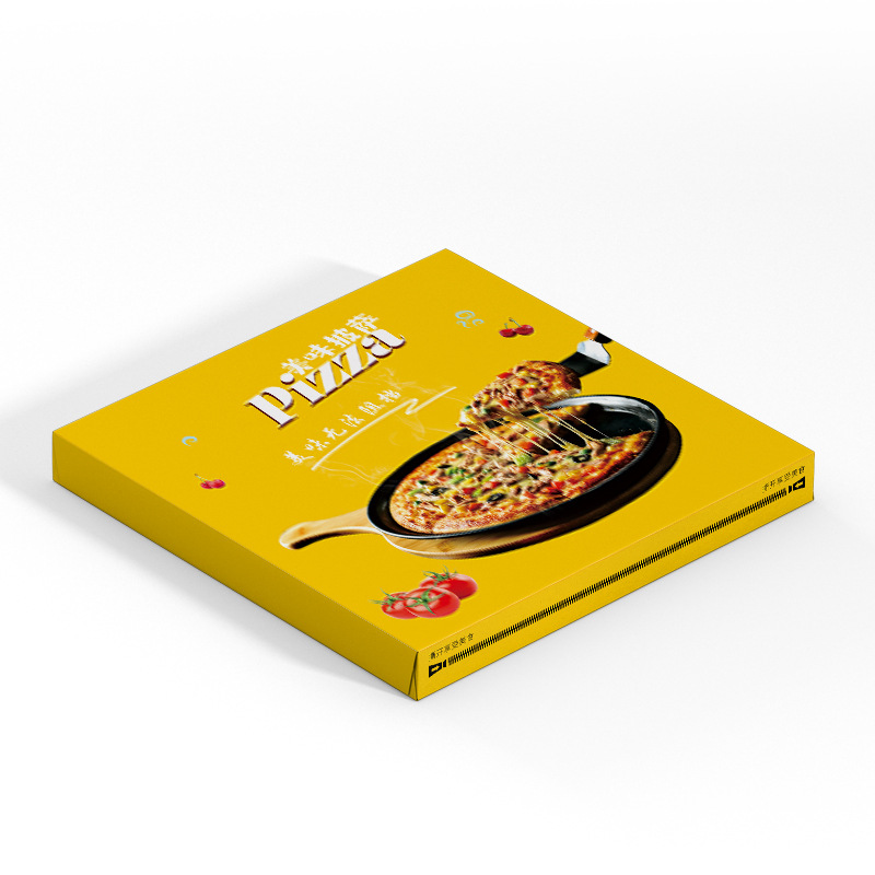 Produk kustom grosir dicetak 8 10 12 14 16 inci kotak Pizza bergelombang hitam Makanan Cepat Saji