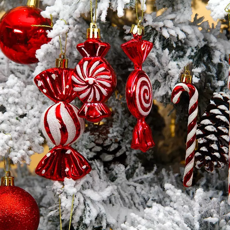 Bolas de Navidad con forma especial, colgantes para árbol de navidad, regalos para el hogar, adornos de esferas navideñas impresas para Año Nuevo, 36 unids/lote por caja