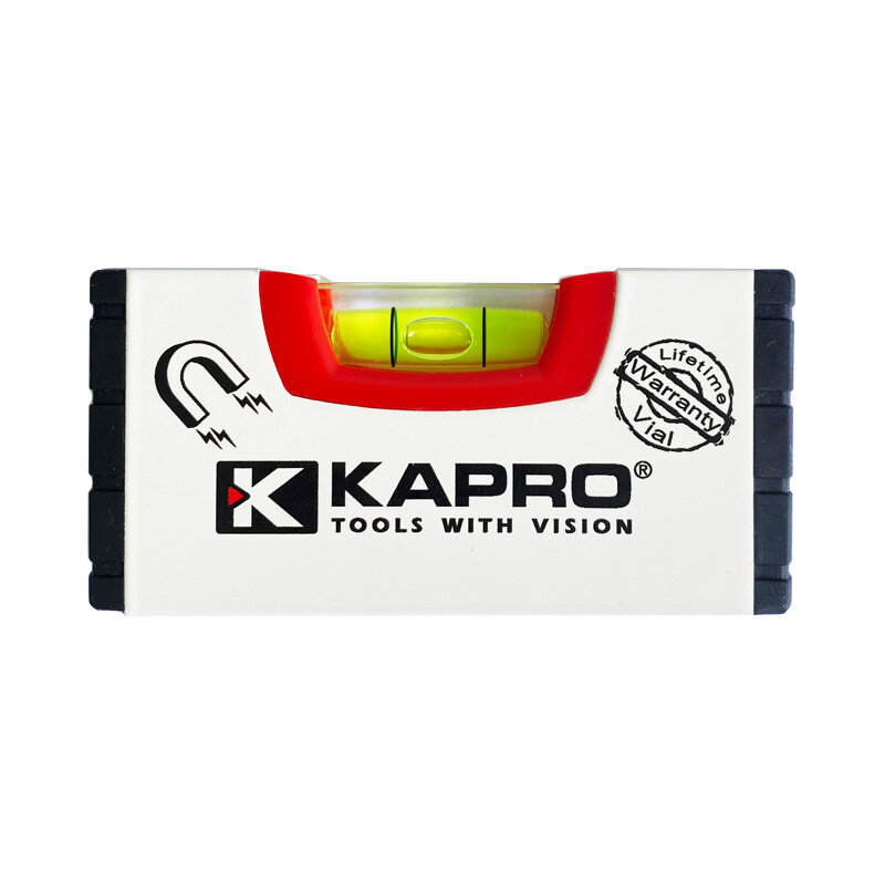 Kapro-Mini jauge de niveau de poche portable blanche, outil de mesure de niveau magnétique en alliage d'aluminium, haute précision, 10cm