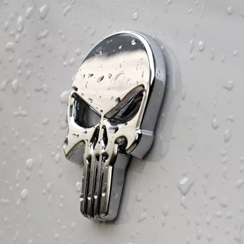 Punisher adesivi per auto in metallo emblema del cranio dell'auto adesivi antigraffio segni laterali della coda adesivi decorativi per il corpo Demon Slayer
