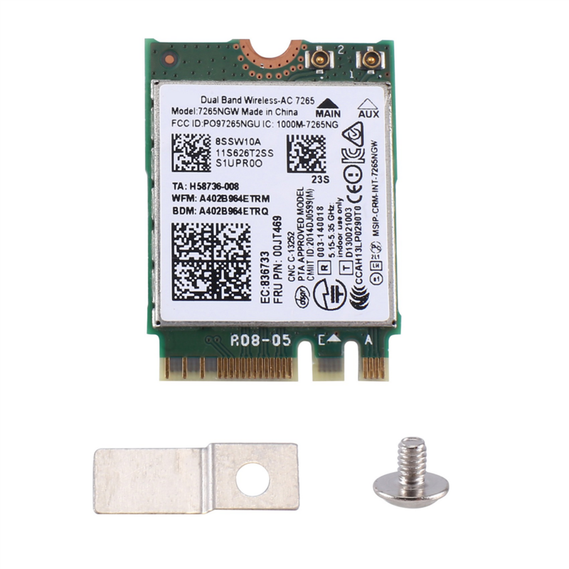 Kartu WiFi AC7265 7265NGW Series 802.11AC NGFF BT4.0 untuk Lenovo Thinkpad E550 E455 E555 Series