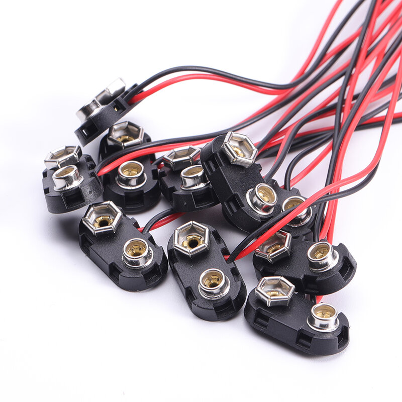 10 stücke 9V Batterie Snap Connector clip Lead Wires halter