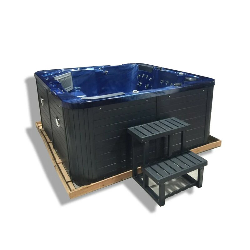 Modern Outdoor 4-6 person freestanding spa hot tub with LED light