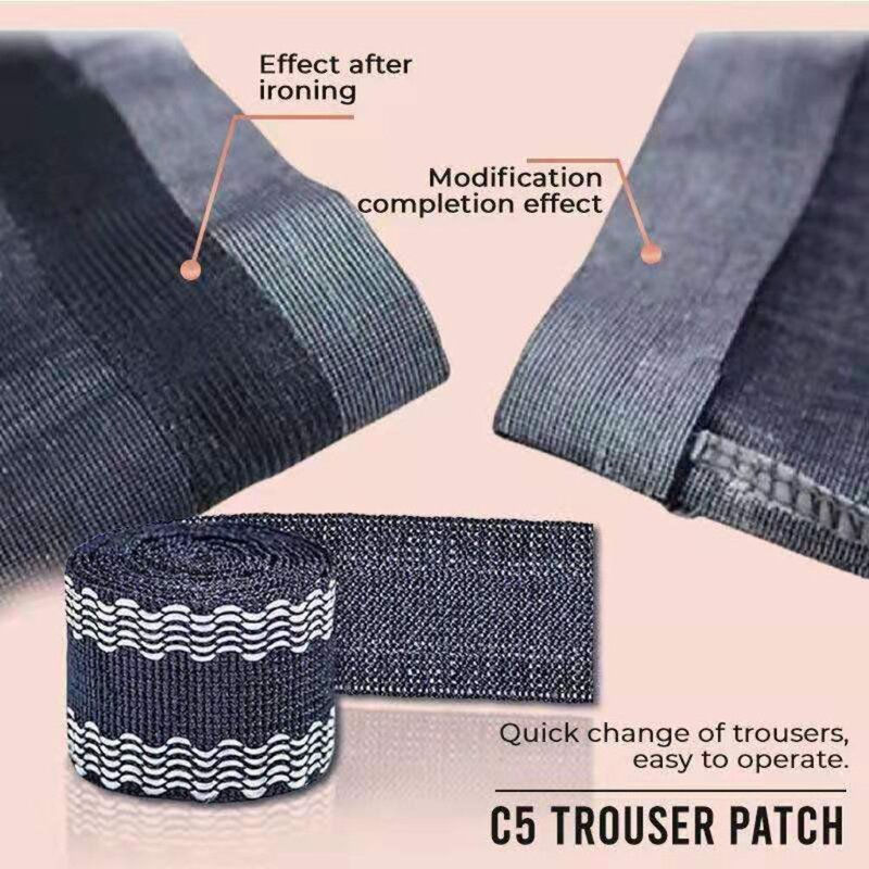Self-Adhesiveกางเกงปากโพลีเอสเตอร์Hemม้วนเทปกางเกงขาCuffsสั้นสำหรับHemตัดกางเกงกางเกงf0T5