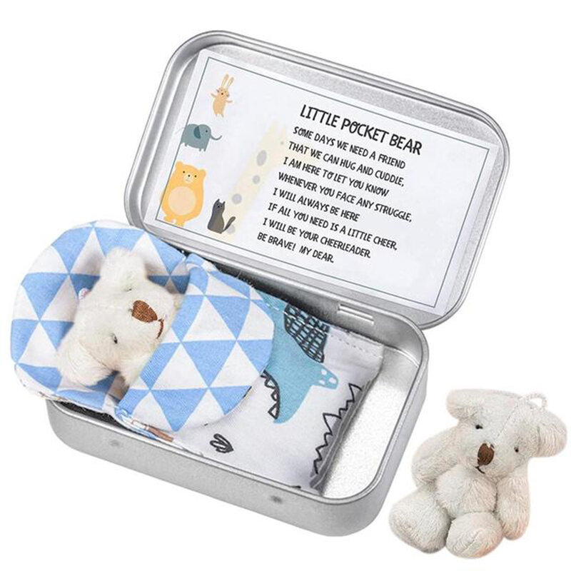 Mini beruang lucu dalam kotak timah stok Natal pengisi hadiah untuk ulang tahun dekorasi pernikahan