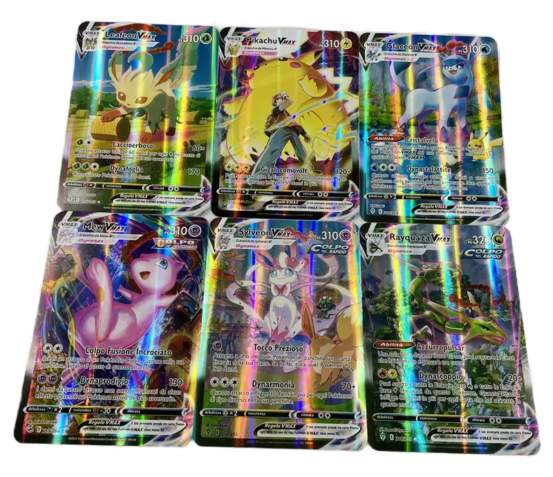 New Pokemon Cards 21x15cm Oversized English/German/Italian Vmax GX Vstar Jumbo Letters Super Rare Rainbow Card Pikachu Mewtwo