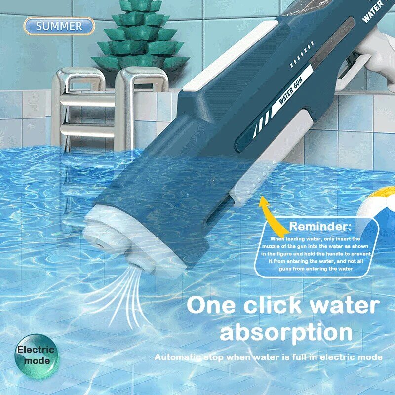 Игрушечный Электрический водяной пистолет для взрослых, мощные автоматические взрывы высокого давления 1000 мл, летний уличный бассейн, подарок для детей