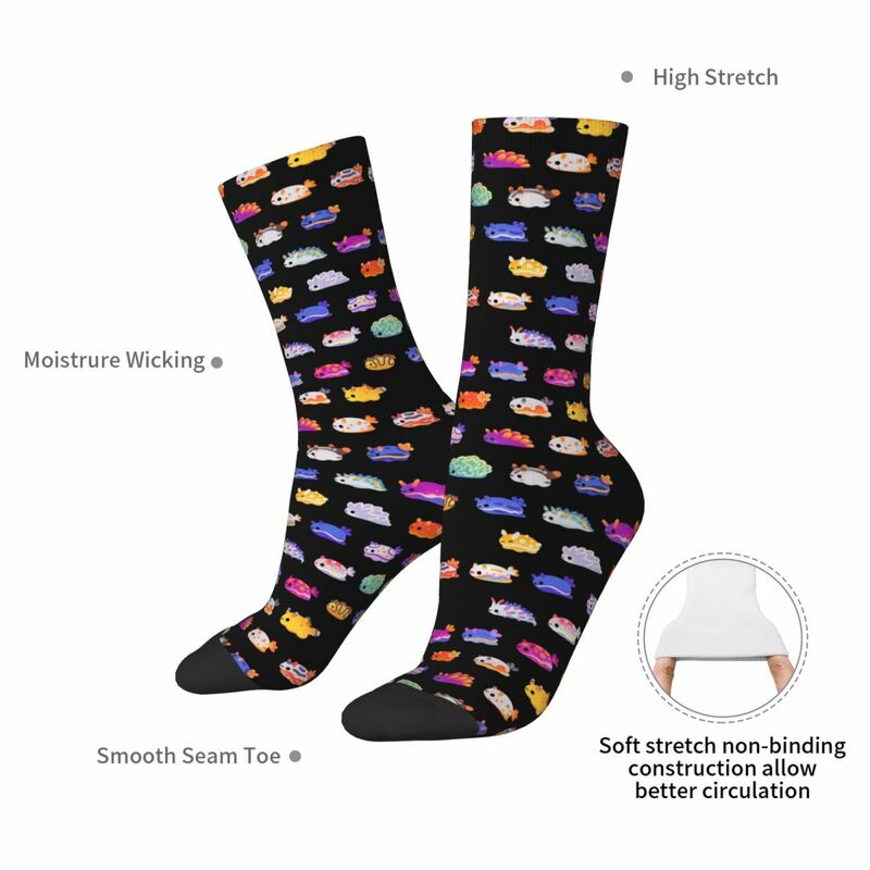 Sea Slug Day calcetines Harajuku absorbentes de sudor, medias largas para todas las estaciones, accesorios para regalos para hombres y mujeres
