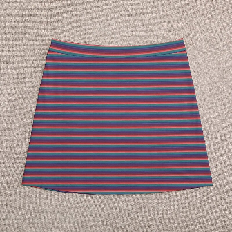 فستان صيفي قصير مزين بخطوط أفقية بألوان قوس قزح مزين بالتنورة الصغيرة للنساء فساتين صيف 2023 للسيدات 2023