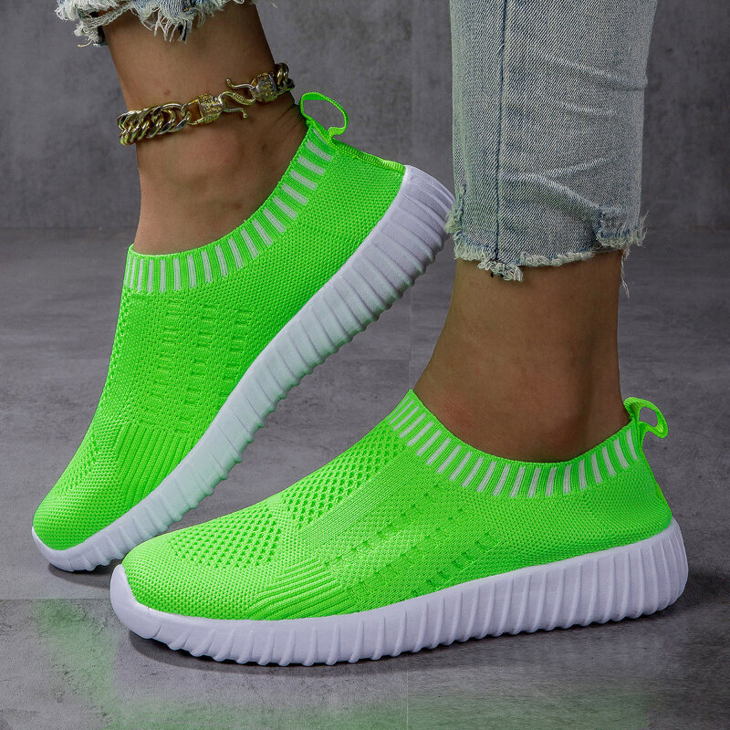 Summer Breathable Casual Women's Single Shoes Outdoor Comfortable Soft Sole Walking Sneakers Mesh Luxury Brand Flat Shoes