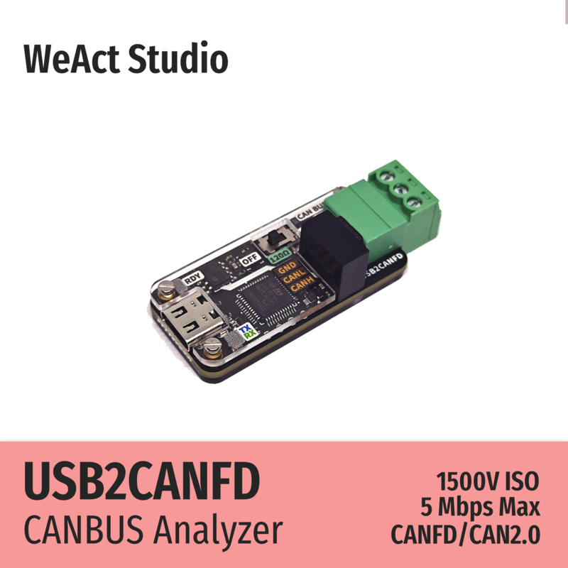 WeAct modulo da USB a CAN da USB a CANFD analizzatore CANBUS Debugger SLCAN Cangaroo