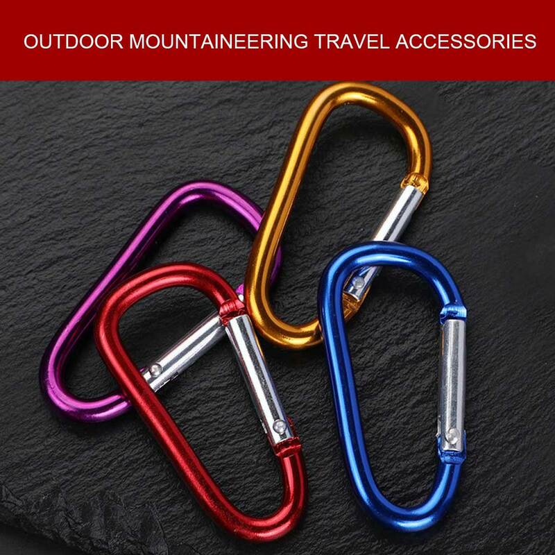 Mosquetón de escalada en forma de D, hebilla de montañismo, Clip de suministros de emergencia de alta resistencia, accesorio de equipo al aire libre, amarillo