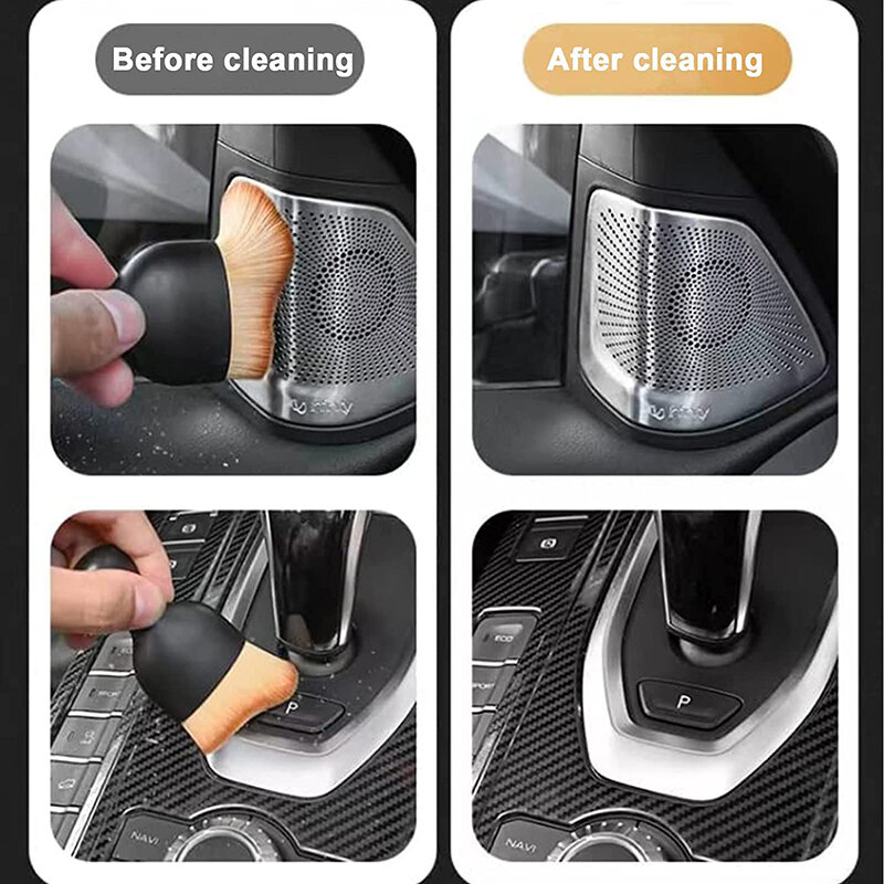 차량 내부 청소 브러시, 커버 포함, 부드러운 강모 청소 도구