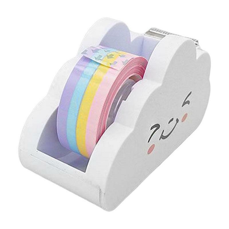 Dispensador de cinta de escritorio para niños, soporte de cinta para oficina, color arcoíris