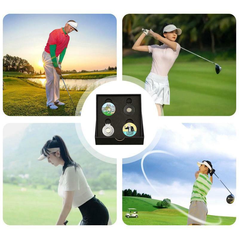 磁気ゴルフボールマーカーセット、十代の若者、男性と女性、ゴルフ初心者のためのゴルフハットに簡単に取り付けられます