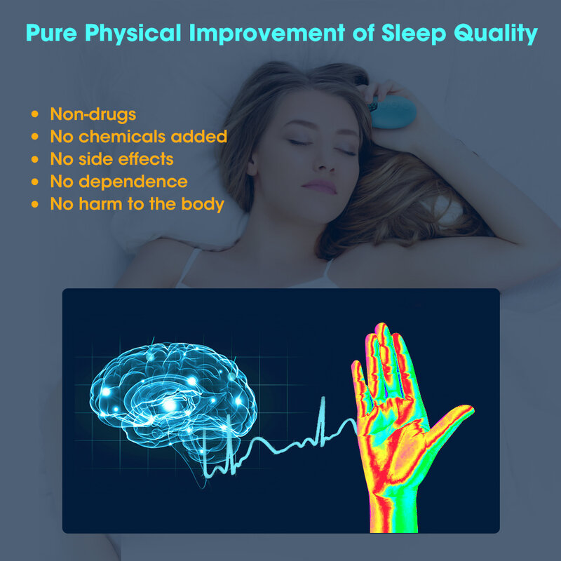 มือถือ Sleep อุปกรณ์ Micro Current อัจฉริยะ Sleep อุปกรณ์สลิงสมองสำหรับ Home เตียงนอนห้องนอนนวดความวิตกกังวล