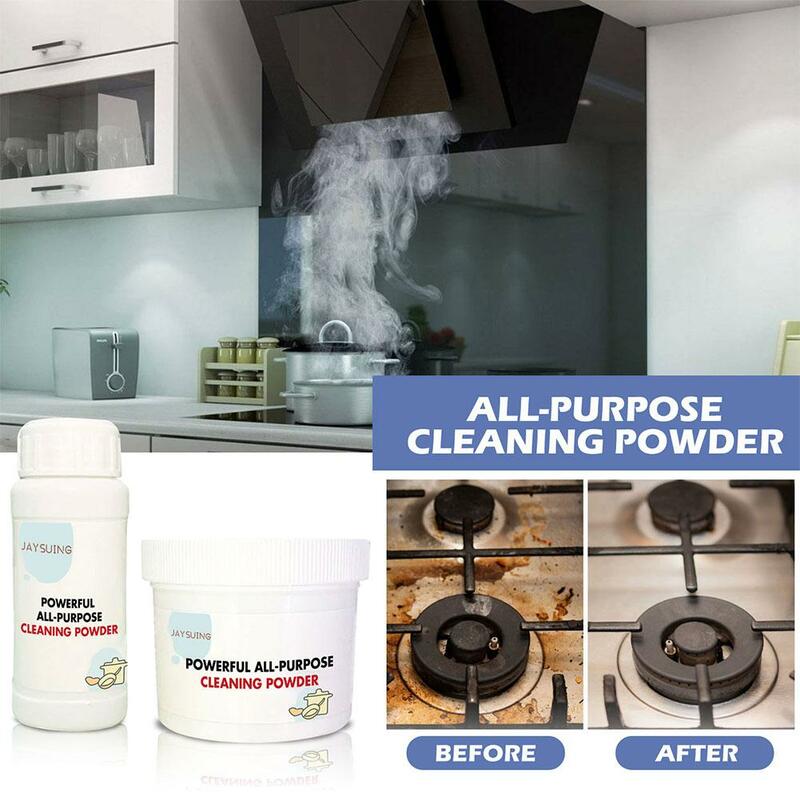 Polvo de limpieza potente multifuncional, limpieza de cocina, campana de eliminación de suciedad, agente pesado, rango de la estufa limpia R K2P7, 1 piezas