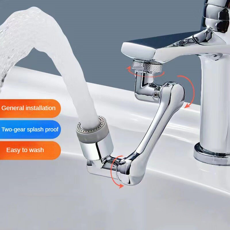 Estensione del rubinetto di rotazione universale a 1080 ° testa dello spruzzatore a doppia modalità rubinetti di estensione del braccio del Robot da cucina rubinetto girevole del bagno
