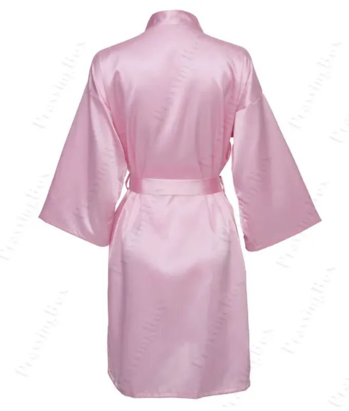 Однотонный атласный ночной халат, элегантный домашний халат с коротким рукавом и V-образным вырезом и поясом, женская одежда для сна