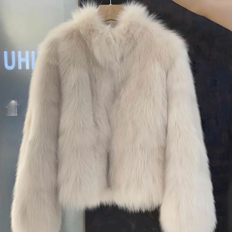 Cappotti di pelliccia di lusso da donna cappotti di pelliccia sintetica corti invernali caldi spessi imitano le pellicce di volpe giacche di peluche allentate di moda coreana Jaqueta