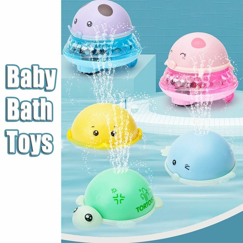 อ่างอาบน้ำอ่างอาบน้ำของเล่นเด็กอัตโนมัติรูปสัตว์มีไฟ LED ของเล่นสำหรับอาบน้ำรูปเต่าเป็ดนกหมูหมีกันน้ำ